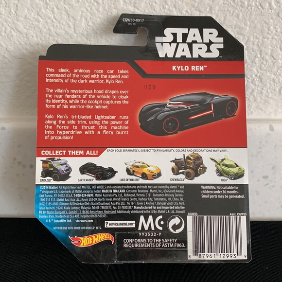 2014 Mattel Hot Wheels Disney Star Wars Kylo Ren Car - Picture 2 of 8